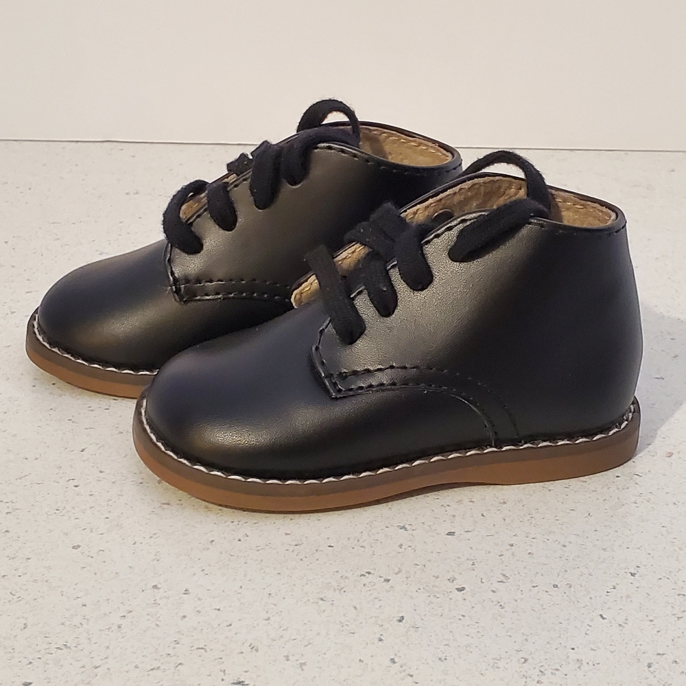 Footmates Black Leather Baby Toddler Shoes Size 3 Model 7792